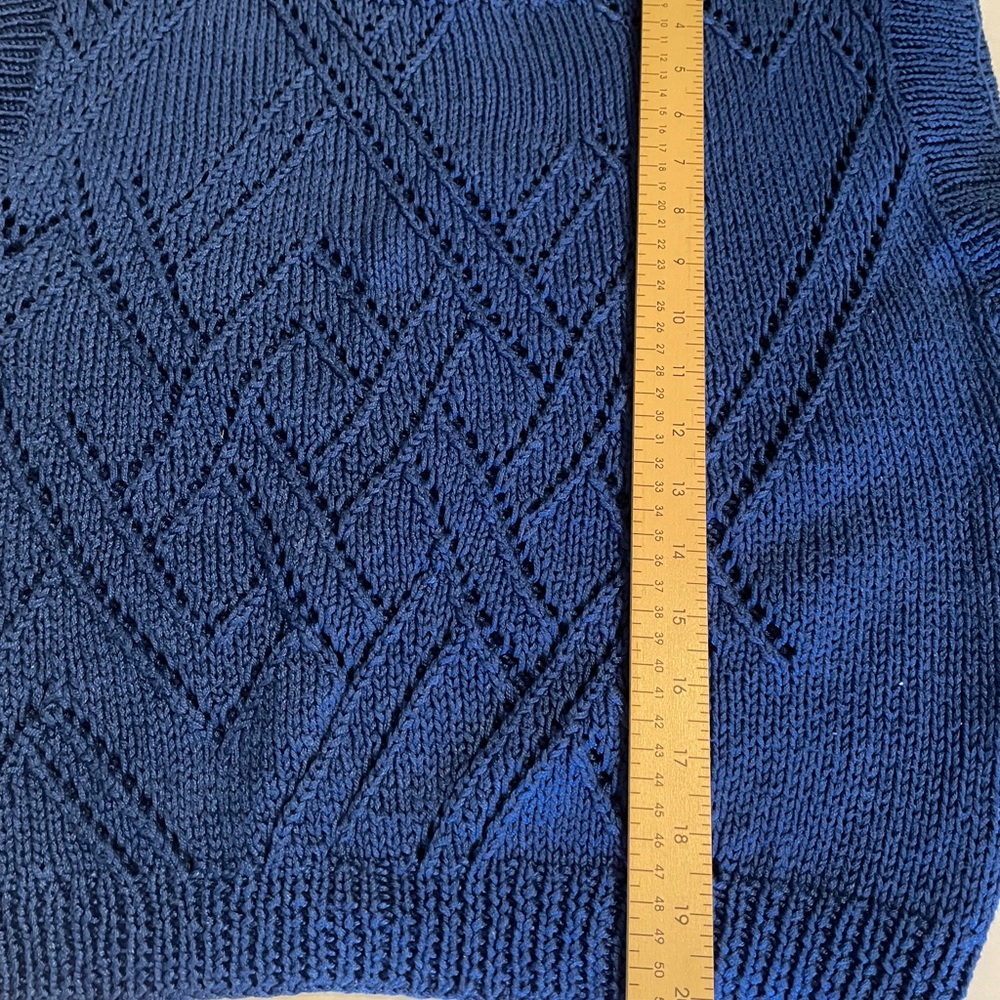 Vintage John Meyer Knit Sweater Vest Royal Blue Geometric Pattern Sweater Vest - Picture 7 of 9